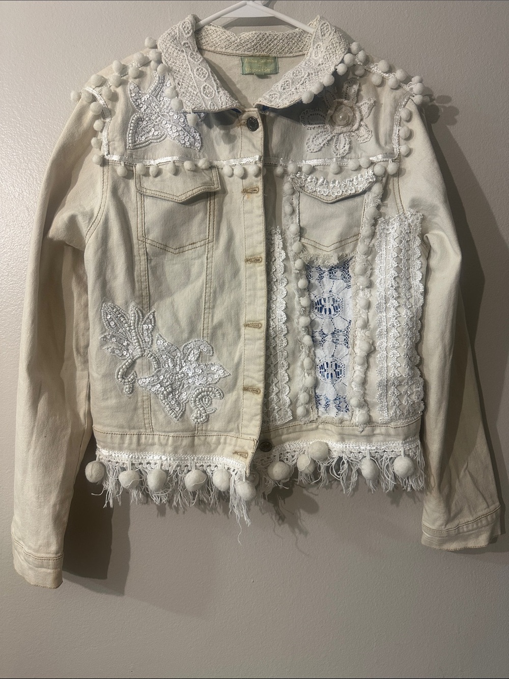 Vintage Antica Sartoria by Giacomo Cinque
Embellished custom Denim Jacket Sz M